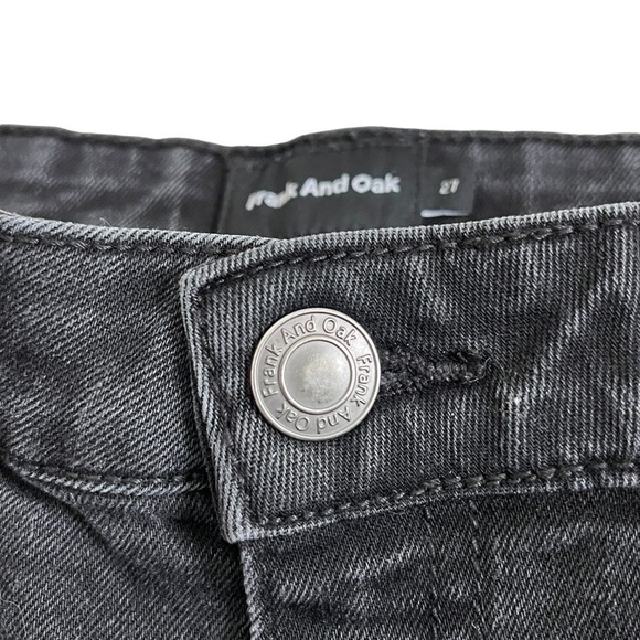 FRANK And Oak Debbie Skinny Ankle Crop Denim Jeans Washed Black - Picture 7 of 15